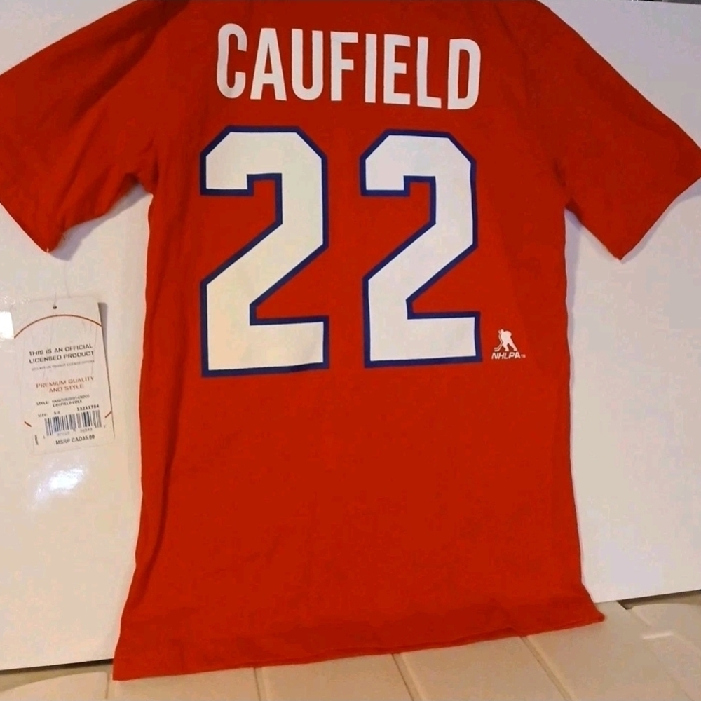 Youth S-CH-P-6 Montreal Canadiens  Caufield Authentic Name Number T Shirt - #22